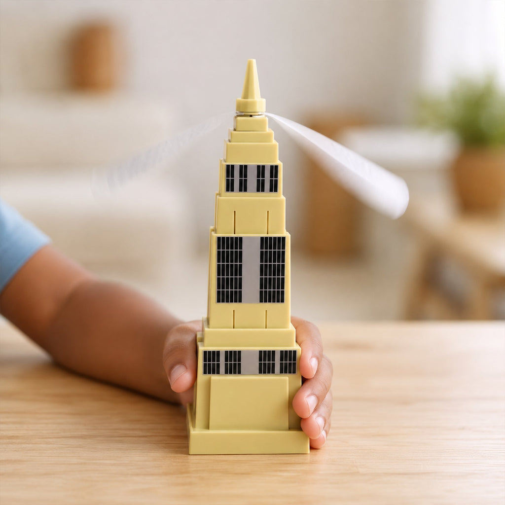 White background close-up of handheld fly repeller fan