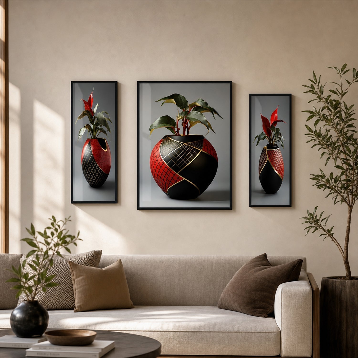 Flower vase wall art decor for bedroom or office