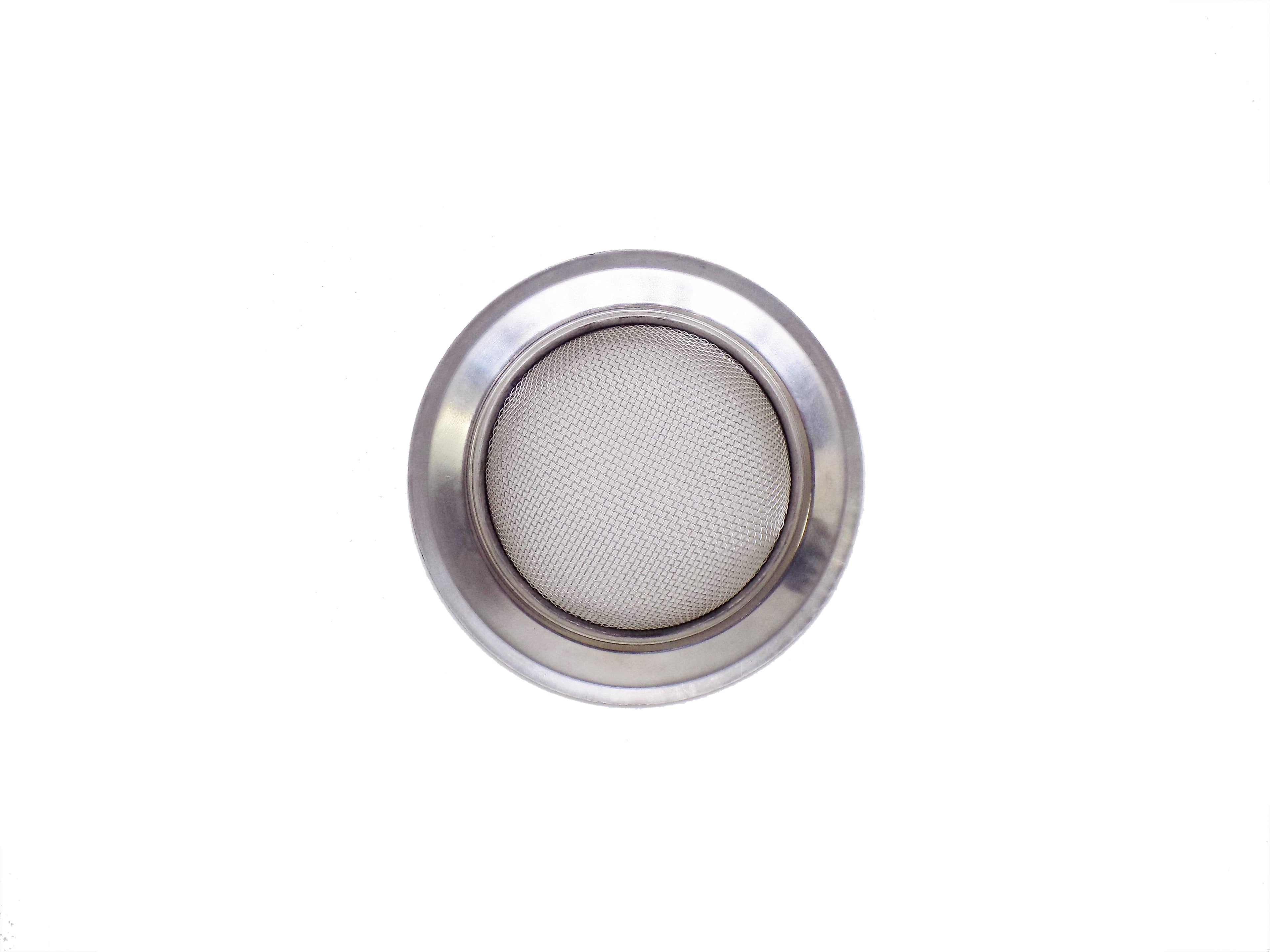 Side view of the anti-clog sink strainer, highlighting its compact and robust construction.