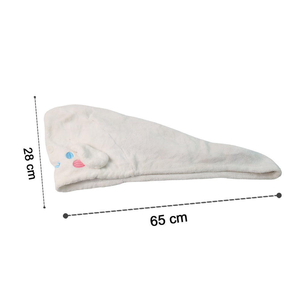 Size dimensions of microfiber hair drying towel wrap with button closure