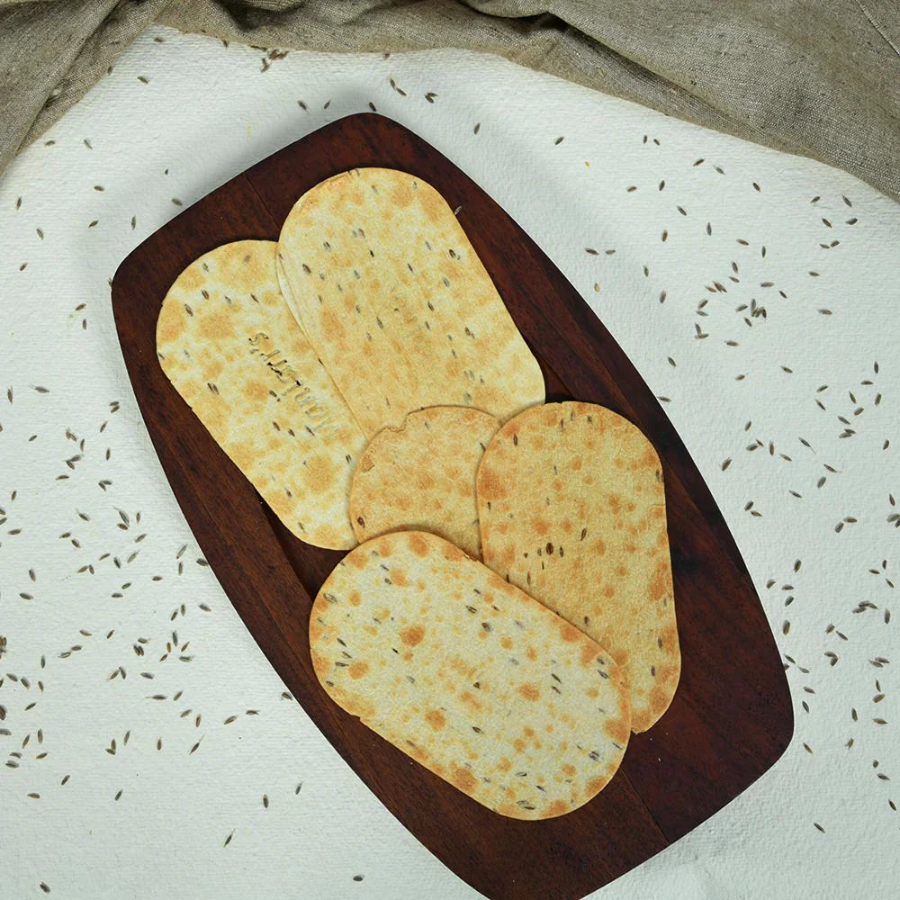 Close-up of a Khakhra piece, highlighting its thin and crispy texture.
