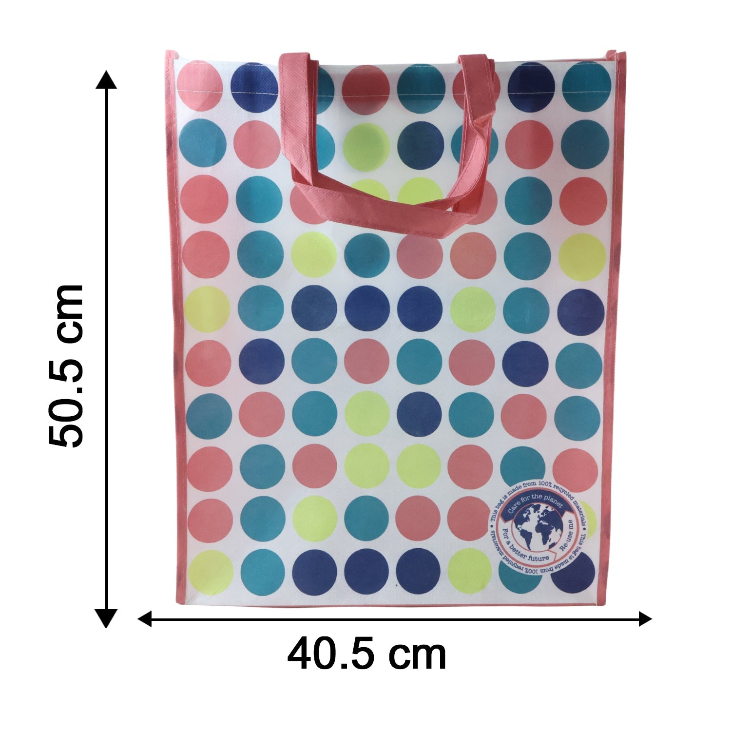 Size chart showing dimensions of carry hand bag
