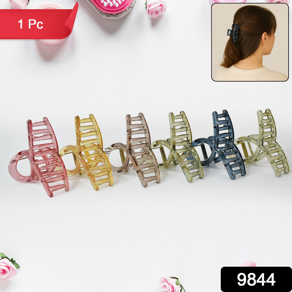 Top view of matte plastic hair clamp highlighting simple design