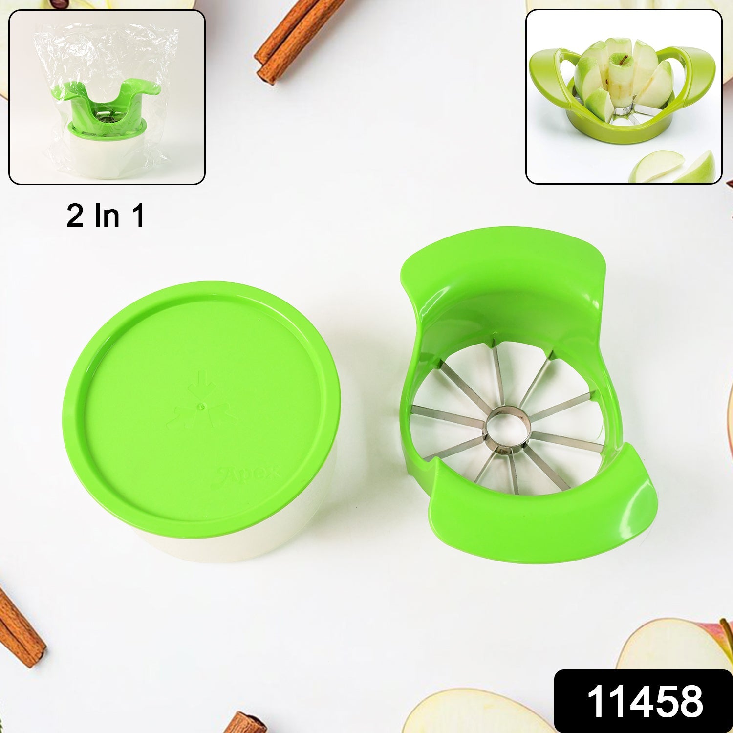 Apex apple cutter's unbreakable ABS plastic body for durability